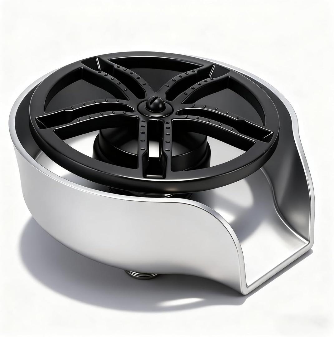 Automatic Glass Rinser for Kitchen Sink, Stainless Steel Cup Washer with G1/2 Thread, Professional Corrosion-Resistant Pressure Glass Washer, ABS Plastic Base