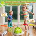 3 in 1 Musical Jump, Toss Ring Game and Stomping Launch Rocket with Storage Bag, Remote Control Outdoor Toys for Kids 3-6 Exercise Jump Gross Motor for Toddlers Indoor/Yard Game Gift for Boys Girl 4-8