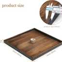 Gurfuy Square Wood Ottoman Serving Tray 24" - Rustic Wooden Table Tray for Farmhouse Decorative Oversized Coffee Table Trays Living Room Kitchen Counter Breakfast Brown