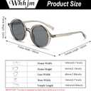 Retro Round Sunglasses for Men Womens Vintage Trendy Circle Sunglasses Costume Cosplay Sun Glasses UV400 Protection (Grey/Transparent Grey)