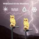 Garden Owl Solar Light, 2 Pack Resin Owl Statue, Waterproof Owl Figurines on Stake for Outdoor Garden Pathway to Scare Birds Away, Gifts for Owl Lovers