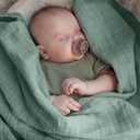 MEXXI Muslin Swaddle Blankets, 2 Pack Receiving Blankets, Breathable Soft Baby Wrap for Boys and Girls, Registry & Gift, 43 x 39 inches (Sage Green+grey)