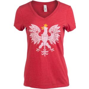 Nations of The World - National Pride Flag Symbol Arms Tee V-Neck T-Shirt Top for Women (Small)