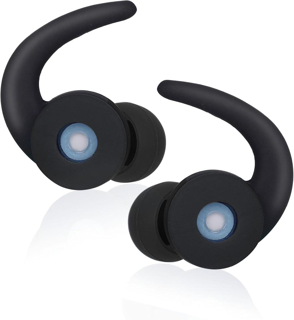 Waterproof Ear Plugs for Noise Reduction, Swimming, Side Sleeping - Reusable Soft Silicone Ear Plugs for Concerts, Pool, Shower, Travel, Study, NRR 35dB Ear Protection, Case and 6 Ear Tips in S/M/L