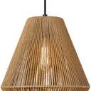 ELYONA Woven Pendant Lights Modern Boho Hanging Lamp with 12" Handwoven Rattan Basket Shade Adjustable Rustic Pendant Light Fixtures for Kitchen Island Farmhouse Dining Room Bar Bedroom Foyer Hallway