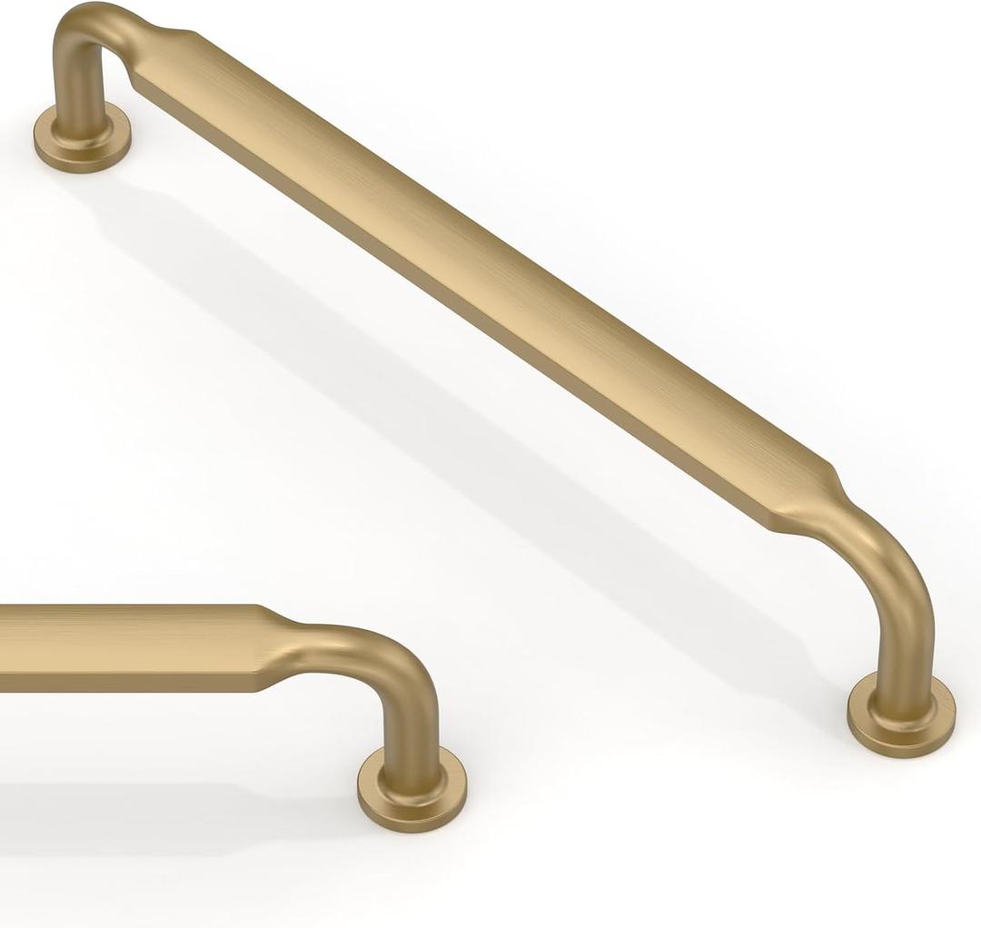 10 Pack Champagne Bronze Cabinet Pulls 6.3 Inch(160mm) Kitchen Cabinet Handles Solid Zinc Alloy Cabinet Hardware Drawer Pulls