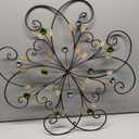 KUWIVO Lechesis 24" Metal Flower Scroll Wall Art Decor Sculptures with Rust Leaf for Living Room Bedroom