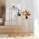 Cylinder Stands for Party, 3Pcs Gold Cylinder Pedestal Stand, Cilindros Para Fiestas Cake Table Stand Parties Metal Round Cylinder Display Plant Stand Tables for Weddings Birthday Party Decorations