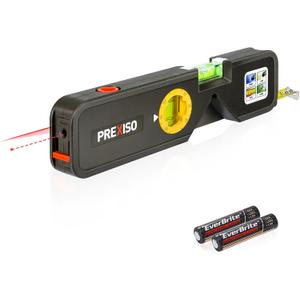 PREXISO 4-in-1 Line Laser Level Multipurpose Torpedo Level, 65Ft Alignment Point & 16Ft Laser Line & 10Ft Measure Tape Ruler & Quick Angle Setting for Hanging Picture Wall Marking Home Renovation