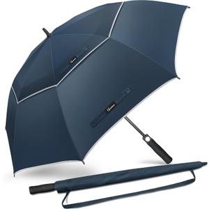 NINEMAX Golf Umbrella, 51/54/62/68 Inch Large Windproof Umbrella for Rain | Vented Double Canopy, Fiberglass Frame, 210T Pongee Fabric, One Button Auto Open, Wind Resistant For Golf & Outdoor Use