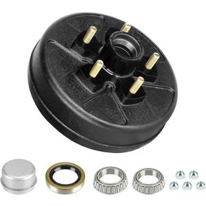 SEHNSUCHT Trailer Brake Drum Kit, 5 Hole on 5" Bolt Circle Brake Drum for 3500 lb Axles, Replacement 10” Brake Hub Drum Assembly for Trailer, Semi Truck and Rvs