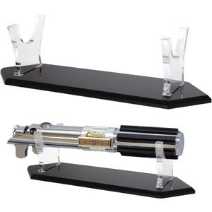 WANLIAN Lightsaber Display Stand Acrylic Desktop Lightsaber Display Case Lightsaber Hilt Holder for Display Decorative Lightsaber (Black bottom)