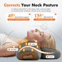 JEDAWN 3-in-1 Neck Massager Pillow with Heating & Cervical Traction, Ergonomic Cervical Pillow for Neck Back Shoulder Pain Relief, Rechargeable Neck Pillow