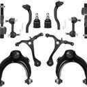 Front Suspension Kit Upper Lower Control Arms Ball Joints Fit for Honda Accord 2003 2004 2005 2006 2007, Fit for Acura TSX 2004 2005 2006 2007 2008-12 pcs Ball Joints Sway Bars Tie Rods.