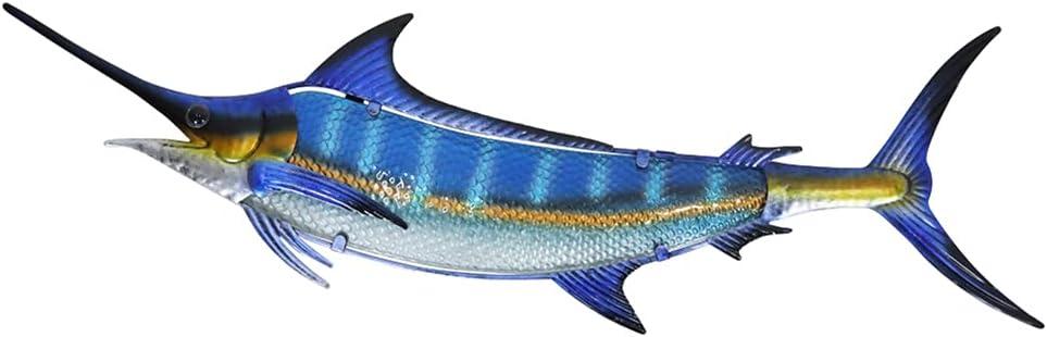LIFFY Metal Blue Marlin Wall Decor Indoor Metal Fish Wall Art Large Fish Wall Hanging Decorations Ocean Theme Outdoor Wall Decor for Patio,Garden,Yard - 36 Inches Long