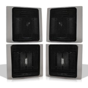 Bestview Front Turn Signal Corner Light Replacement,Upper & Lower Side Marker Reflector Lamp Chrome Housing Smoked Lens for Chevy C/K C10 1500 2500 3500/Chevy Silverado Tahoe 1994-1998 Pickup Truck