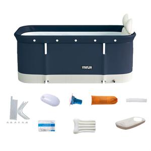 Portable Bathtub Kit, Foldable Soaking Bathing Tub for Adults, Soaking Standing Bathtub, Separate Family Bathroom SPA Tub, Ideal for Hot Bath Ice Bath 47.2x19.7x21.7inch