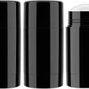 Tekson 2.5oz Empty Refillable Deodorant Containers, 3PCS Twist-UP Containers Tubes, Empty Balm Travel for Lotion Stick (Black)