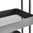 Amazon Basics 3-Tier Rolling Utility or Kitchen Cart, Lockable Wheels, Multifunctional Storage, Mobile Shelving Unit, Metal Storage Organizer, Charcoal