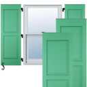 12"W x 44"H Americraft Two Equal Raised Panel Exterior Real Wood Shutters (Per Pair), Natural Twine