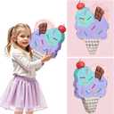 WERNNSAI Ice Cream Piata - Summer Ice Cream Party Decorations for Kids Girls Birthday Pink Piata Game Candyland Sweet Theme Party favors supplies with Bat Blindfold