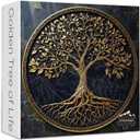 Tree of Life Jigsaw Puzzles 200 Pieces for Adults, PICKFORU Gradient Tree Puzzle Black Gold, Challenging Spring Nature Plant Theme as Wall Decor