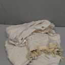 AmazerBath Boho Farmhouse Shower Curtain with Tassels, Beige Shower Curtain Set Fabric, Soft Cloth Chevron Rustic Shower Curtain with Hooks, Hotel Quality, 72x72 Inches