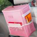 HOTOR Car Trash Can with Lid and Storage Pockets - 100% Leak-Proof Organizer, Waterproof Garbage Can, Multipurpose Trash Bin for Car, 2 Gallons, Pink