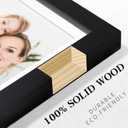2 x Picture Frames 5x7 2 Pack Made of Solid Wood Black for Wall Mounting and Tabletop Display