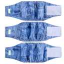 Wegreeco Jeans Washable Dog Diaper Male (Pack of 3) - Washable Male Dog Belly Wrap (Small)