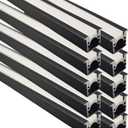 JARBIH 10PACK 1M Led Aluminum Profile, 10x10mm U Type Aluminum Channel Diffuser with Milky Silicone Cover, Kitchen Cabinet Closet Lamp LED Strip Shelf Light Channel Holder(Black)