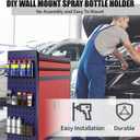 Riciakik 6 Pack Spray Bottle Holder Wall-Mounted, Aerosol Spray Can Holder Storage Rack, Heavy-Duty Paint Bottle Organizer with 30 Holes, Steel Black Spray Rack for Garage, Shop, Home or Tool Trailer