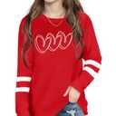 Ithalt Kids Valentine Shirt Girls Valentines Shirts Cute Heart Graphic Long Sleeve Tee Tops (ARed3,130)
