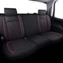 YIERTAI Car Seat Covers Compatible with Chevy Chevrolet Silverado GMC Sierra Custom fit for 2007-2025 1500 2500 3500 HD Crew Cab Trail Boss Pickup with Waterproof Leather, Full Set, Black-Red
