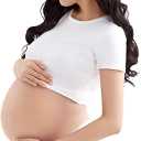 Fake Pregnant Belly Lightweight Cotton Filled Artificial Silicone Pregnant Fale Belly Props for Pretending Pregnancy (Skin, 6-8Months)