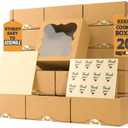 20 Pack Cookie Boxes for Gift Giving  6X6X3 Inches Bakery Boxes with Window - Extra Thick Small Cookie Containers for Treats, Desserts, Strawberries, Cupcakes, Candy, Charcuterie, Baked Goods, Pastry