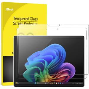 JETech Screen Protector for Surface Pro 11/10 (2024)/Pro 9 (2022) 13-Inch, 9H Tempered Glass Film, Support Surface Pen, HD Clear, 2-Pack