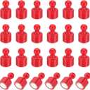 PATIKIL 32pcs Magnets Push Pins, 0.8x0.5 Strong Fridge Magnets Magnetic Whiteboard Decorative Thumbtacks for Refrigerator Locker Calendar Office, Red