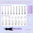 Lewhoo 17 Sizes Lighted Crochet Hooks Set 2.5mm~14.0mm, Metal Crochet Hook with Interchangeable Crochet Head