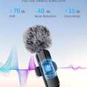 Wireless Mini Microphone for iPhone, Android - 2 Pack Lavalier Microphone for Video Recording, 2 In 1 Noise Reduction Lapel Mic for Ipad, Clip-on Mini Mic with USB-C for Content Creators Podcast