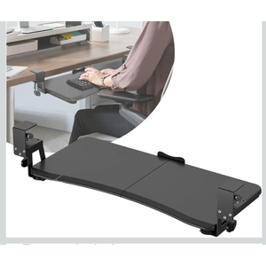 Ergonomic Desk Extension Tray, Under Desk Sliding Keyboard Tray Pull Out Keyboard & Mouse Platform(Black)