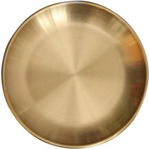 Round Brass Tray,Small Gold Decorative Tray Metal Storage Organizer Tray for Modern Home,Matte Brass Finish (14cm/5.5inch)