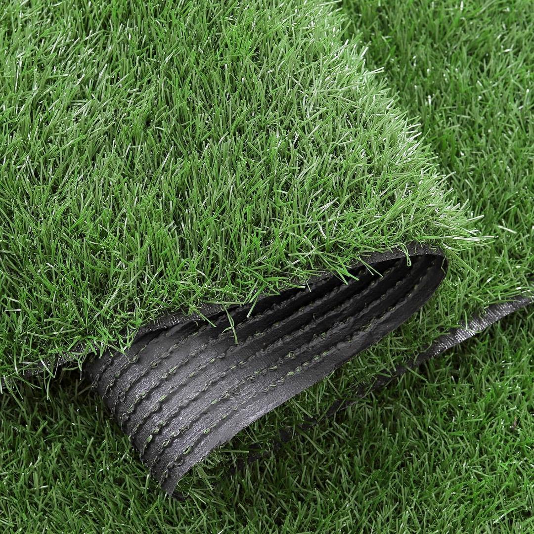 LFL Artificial Grass Turf 3 Feet X 20 Feet, 1.38" Height Indoor/Outdoor Synthetic Fake Grass Rug with Drainage Holes, Perfect Pet Artificial Turf Grass Mat for Garden Lawn Balcony Landscape Decoration