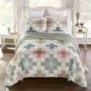 Donna Sharp April Patch- King Quilt Set, Measures 110 x 90, Includes 1 Quilt and 2 King Shams, Machine Washable