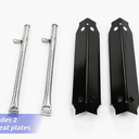 Uniflasy Grill Replacement Parts for Dyna-Glo 2 Burner DGC310CNP-D, DGC310RNP-D, DGC310BNP-D Grill Models, Grill Burner and Porcelain Steel Heat Plate Shield for Dyna-Glo DGC310CNP-D