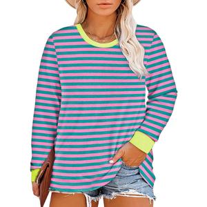 Eytino Plus Size Tops for Women Long Sleeve Crewneck Polka Dot Print Oversized Pullover Shirts Blouse, Medium 