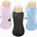 NAVTUE Collapsible Water Bottles 3 Pack Leak Proof,Reuseable BPA Free Silicone Foldable Water Bottles,Durable Lightweight for Travel Gym Camping Hiking Sports Water Bottle（Black&Purple&Blue）
