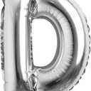 32 inch Letter Balloons Silver Alphabet Number Balloons Foil Mylar Party Wedding Bachelorette Birthday Bridal Shower Graduation Anniversary Celebration Decoration (32 inch D Silver)