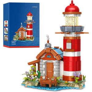 Ideas Lighthouse Building Kit, 1089 Pieces MOC Modular Construction, Creative STEM Building Blocks, Adult Toy Gift, Collectible Display Model