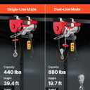 VEVOR 880lbs Electric Hoist with 14 FT Wired Remote Control, Electric Hoist 110 Volt with 20-40 FT Lifting Height for Garage Warehouse Factory